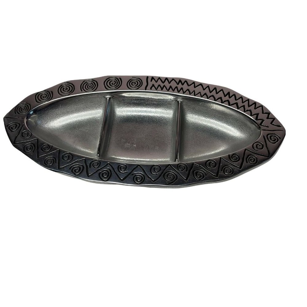 Wilton Armatale 13" Reggae Pewter Divided Platter Serving Discontinued New - Picture 1 of 6